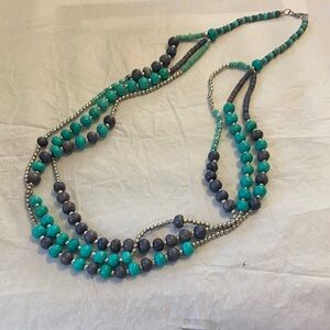 Handcrafted Costume Jewelry: Elegant Multicolor Beaded 36” Necklace